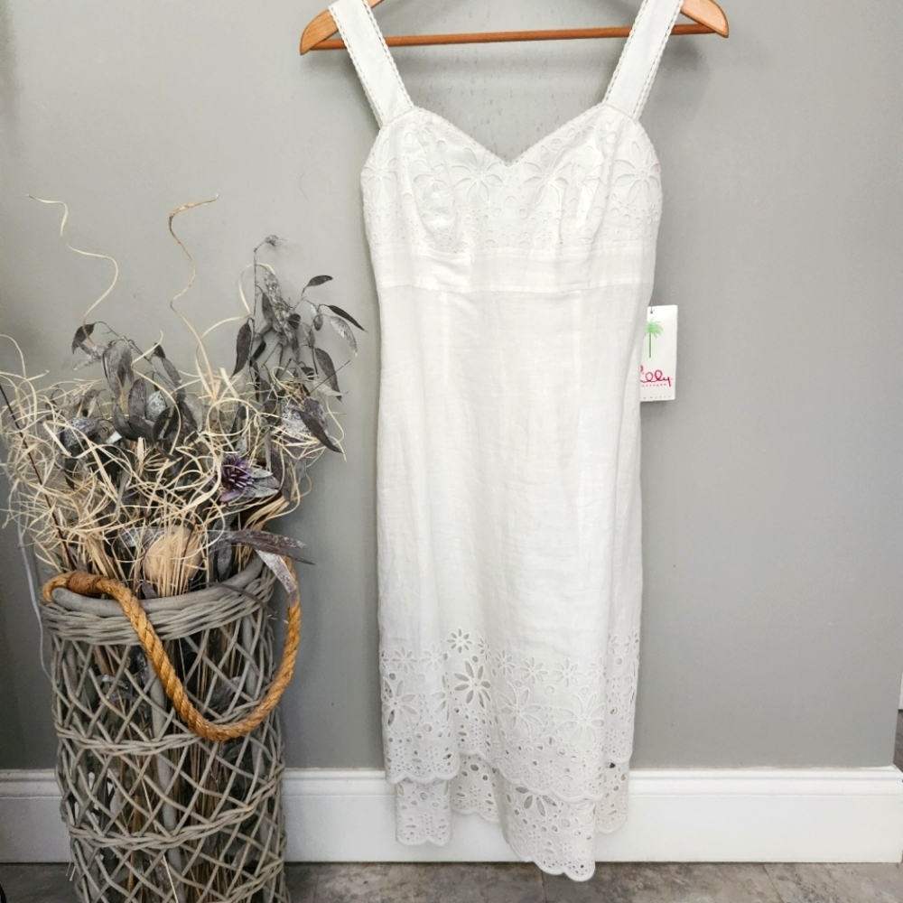 NWT Lilly Pulitzer Kinsey Linen Eylet Dress